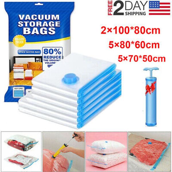 12PCS Jumbo Extra Large Space Saver Vacuum Seal Storage Bag Largest Space Bags