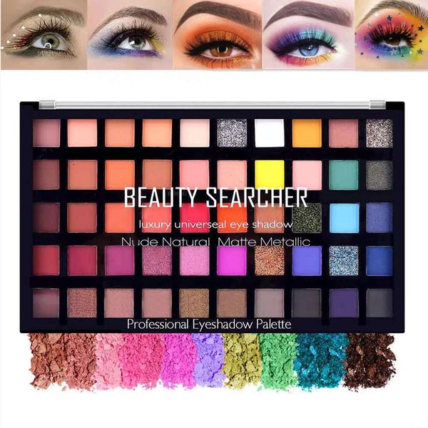 50 Colors Eyeshadow Makeup Palette, High Pigmented Shimmer Matte Glitter Metallic Neutral Dramatic Smooth Blendable Long Lasting Eyes Shadow Make Up Pallet