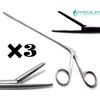 3× New Alligator Forceps 8" ENT Surgical Ear Serrated 1.6cm Instruments