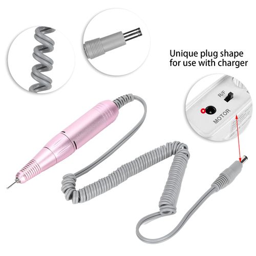 Nail Drill Replacement Handpiece, Electric Nail Drill Pen Handle Pedicure Drill Replacement Pen Nail Drill Accessory, for Nail Polishing Machine Salon and Home Use