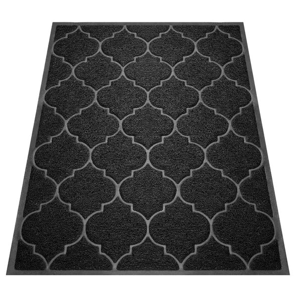 Cosyearn Large Door Mats,46x35 Inches XL Jumbo Size Outdoor Indoor Entrance Doormat, Waterproof, Easy Clean, Entryway Rug,Front Doormat Inside Outside Non Slip (Black)