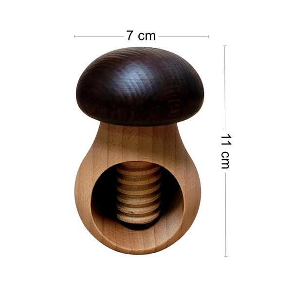 Wooden World Brown and Red Nutcracker Set of 2 Natural Beech Wood - Very Strong Mushroom