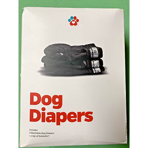 Pet Parents DOG DIAPERS Medium 3pk Washable Reusable Black New Large.