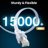 BAHIWOM Cat8 40 Gbit/s Ethernet Cable 2m (10 Pack), Flat 2000 MHz Network Gigabit Patch Cable, Compatible with Router, Modem, PC, Laptop - White