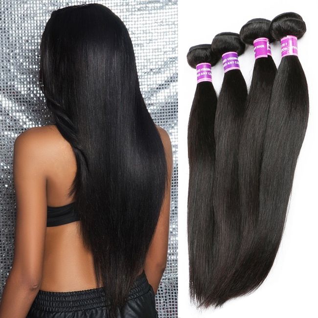 ZSF Hair Peruvian Virgin Hair Straight 4Bundles 100% Human Hair Extension  20