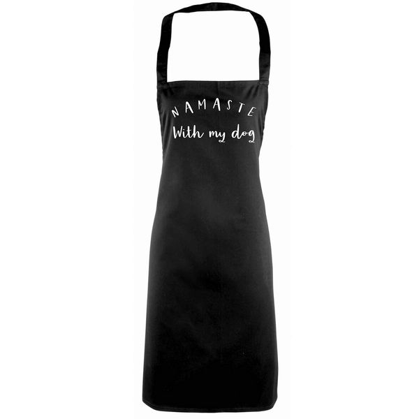 Flox Creative Full Length Black Apron Namaste With my Dog