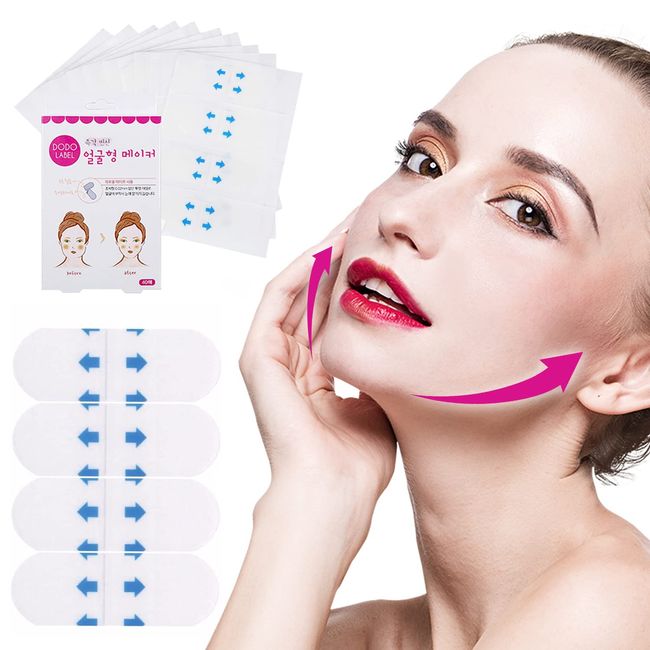 ZHEJIA Small Face Tape, 160 Pieces, Lift Up, Clear Line, Small Face, Face Lifting, Strong Fit Type, Sagging Pull Up Tape, Correction, For Faces, Ultra-Thin, Transparent