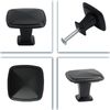 Roellgs 12Pack Cupboard Knobs Black Door Knobs Black Cabinet Knobs Kitchen Door Knobs Round Draw Knobs Cupboard Door Handles (Square Shape, Black)