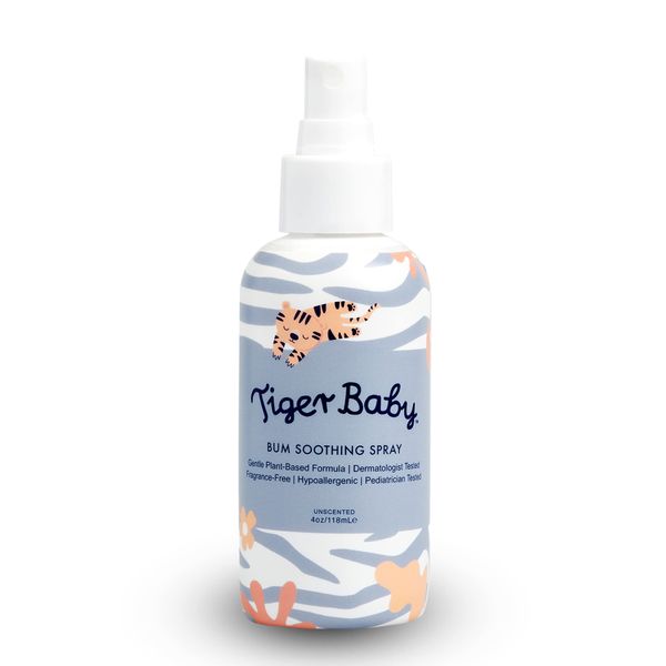 Tiger Baby Soothing Diaper Spray, Plant-Based Natural & Organic Diaper Area Cooling Spray for Mom's & Babies, 4 Ounces