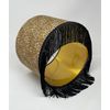 Leopard Print Brushed Gold with Fringing Drum Lampshade
