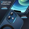 JETech Magnetic Case for iPhone 12/12 Pro 6.1 Inch Compatible with MagSafe, Translucent Matte Mobile Phone Case Back Thin Shockproof Protective Case (Blue)