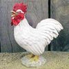 Stone Resin Realistic White Rooster Figurine