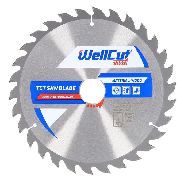 WELLCUT WP30235 Wood Circular Saw Blade 235mm x 30T x 35mm