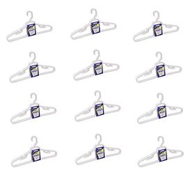 Merrick Giant Hanger - 12 Pieces - White Plastic Hangers (White) (19 wide)