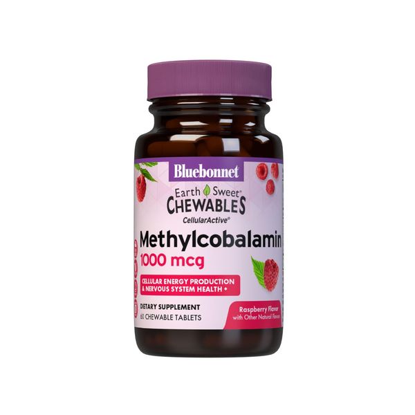 Bluebonnet EarthSweet Methylcobalamin Chewable Tablets, Natural Raspberry, 60 Count