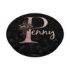 Penny Name Personalized Pink Rose on Black Design