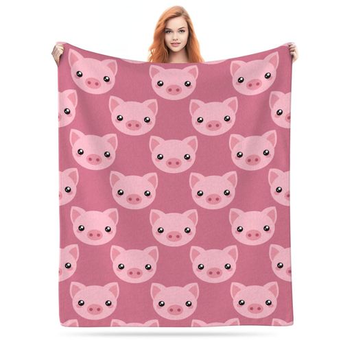 Cute Throw Blanket, Cute Cartoon Pig Blanket Lightweight Travel Blanket Soft Warm Blankets for Bedroom Living Rooms Sofa Beds Office 50x40 Inch