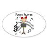 CafePress Flute Player Oval Sticker Oval Car Bumper Sticker