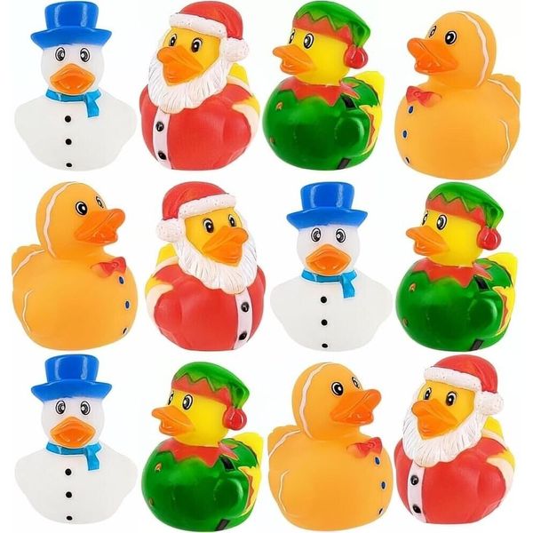 One Dozen Holiday Christmas Rubber Duckies