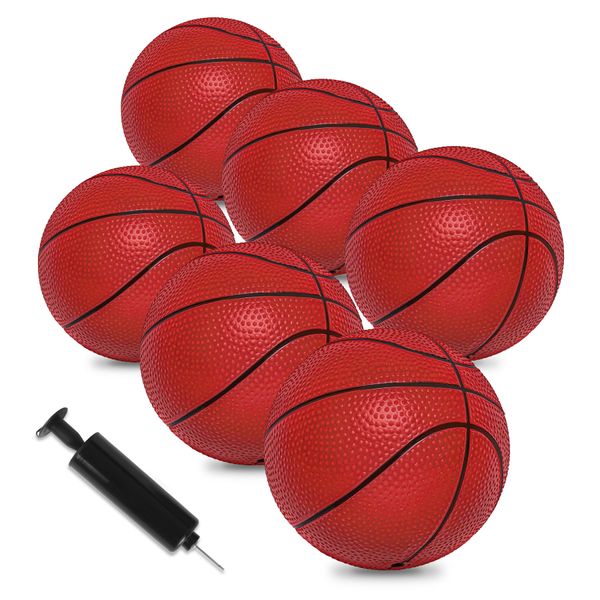 Vobab 6" Mini Basketballs, 6 Pack Small Basketball for Kids Basketball Hoop, PVC Mini Toy Basketball for Indoor Basketball Hoop, Pool Basketball for Toddler Adults Outdoor