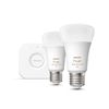 Philips Hue White/Colour Wireless Lighting LED Kit with 2 E27 Bulbs & Bridge A