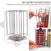 LUOOV Coffee Capsule Holder , 52 Disc Pod Storage Rack Rotating Wire Organiser, Silver