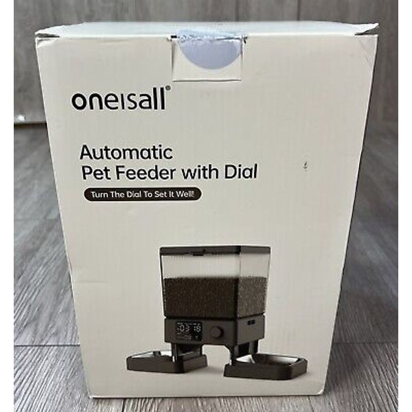 Oneisall Automatic Pet Feeder With Dial With Manual Black Clear CW15005