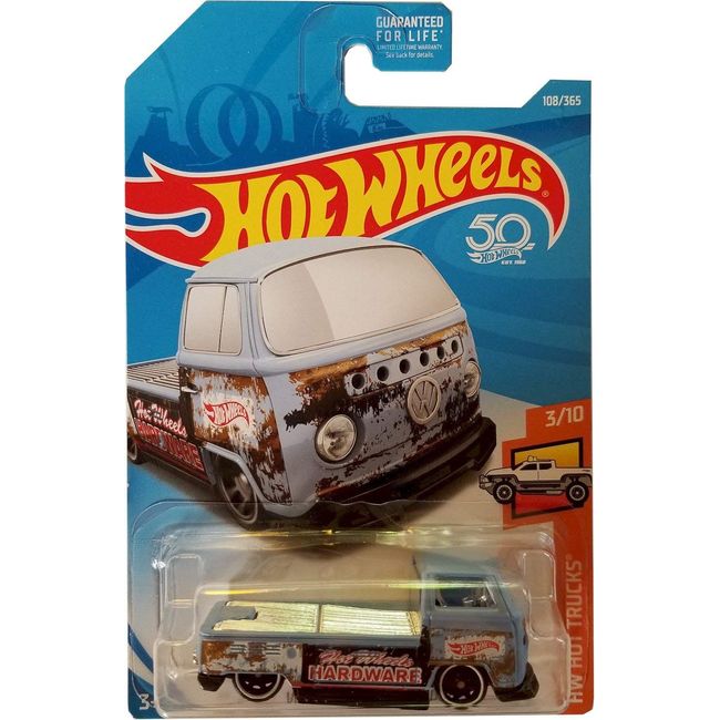 Hot Wheels 2018 50th Anniversary HW Hot Trucks Volkswagen T2 Pickup 108/365, Light Blue