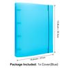 BAOFALI A4 4 Ring Binder Cover Clean Transparent Soft PVC for Refillable Notebook Shell withMatte surfaceforStamp & Die Storage (Blue