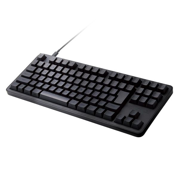 Elecom TK-MC30UKPBK Leggero Mechanical Keyboard, Quiet, Wired, Numeric Keypadless, N Key Rollover, 50 Million Times, Heavy Duty Switch, Red Axis, Black