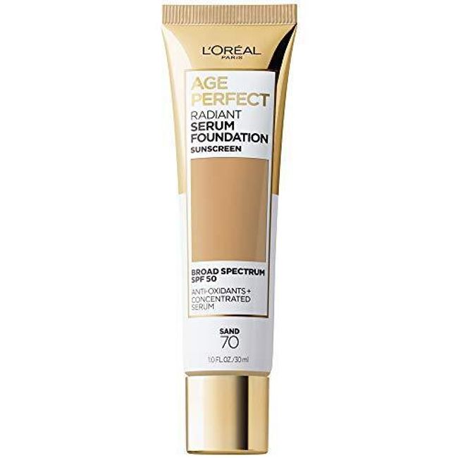 L’Oréal Paris Age Perfect Radiant Serum Foundation with SPF 50, Sand, 1 Ounce