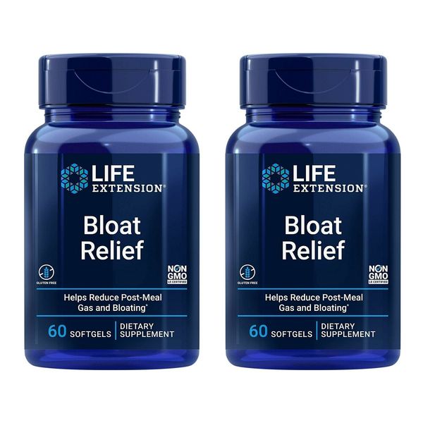 Life Extension Bloat Relief Help Reduce Post-Meal Gas and Bloating 2 Pack