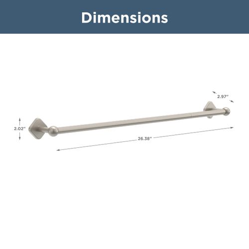 Franklin Brass Gainesville (1-Pack) 18'' Towel Rack w/ 6" Extender for Bathroom Satin Nickel Towel Bar for Bathroom Wall Mounted Towel Holder Rod GNV26-SN
