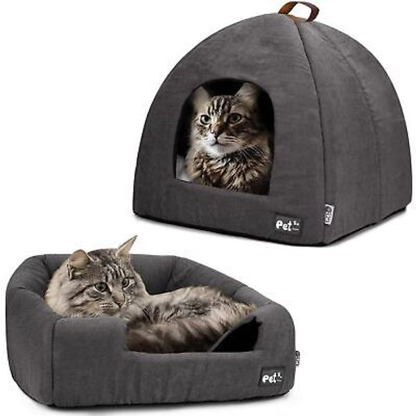 Cat Bed for Indoor Cats -Premium Pet Beds for Cats and Small Dogs, Cat Bed Ca...