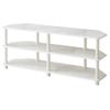 Corner TV Stand Marble Pattern TV Rack Lowboard TV Board (Marble-White )