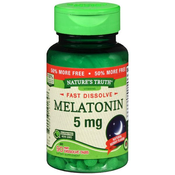 MELATONIN 5MG FAST  DISSOLVE TAB 60+30CT NATURE'S TRUTH   