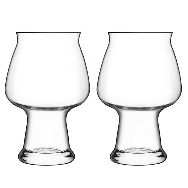 Luigi Bormioli Birrateque 17 oz Cider Beer Glasses (Set of 2) - Craft Beer Glasses for Cider, Hard Cider, Fruit Cider, Laser-Cut Rims, Foam Control - Made in Italy, Dishwasher Safe