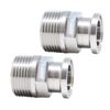 QiiMii 1/2" Tri Clamp Adapter to 1/2" MNPT Thread Ferrule Hexagonal Sanitary Pipe Fitting (2 Pack)