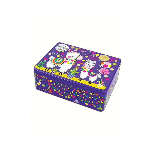 Rachel Ellen - Llama/Alpaca Fabulous Things Glitter Treasure Tin Box - Girls Boys Toy Storage Box