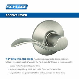 Schlage F40 ACC 619 Accent Door Lever, Bed & Bath Privacy Lock