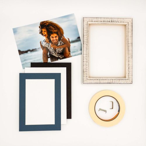 6x9 Mat Bevel Cut for 4x5 Photos - Acid Free Steel Blue Precut Matboard - For Pictures, Photos, Framing - 4-ply Thickness