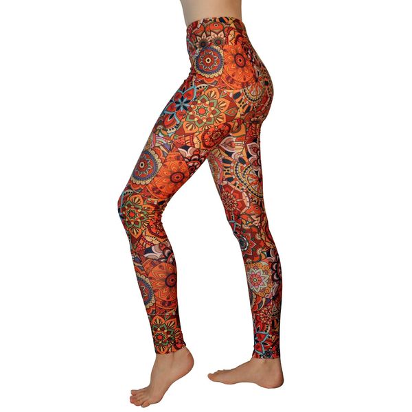 Comfy Yoga Pants - High Waisted Yoga Leggings with Bohemian Print - Extra Soft - Dry Fit (Happiness, One Size)