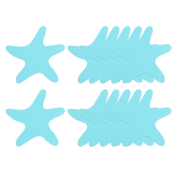 sourcing map 12pcs Non Slip Bathtub Stickers Bath Shower Floor 3.86" Anti-Slip Sticker Tape Starfish Style Decals for Bathroom Kitchen Bathtub Treads Stairs, Blue