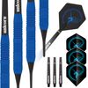 Unicorn Soft Tip Darts Set | Core Plus | Smooth Comfortable Rubberised Brass Barrels | Blue | 16 g