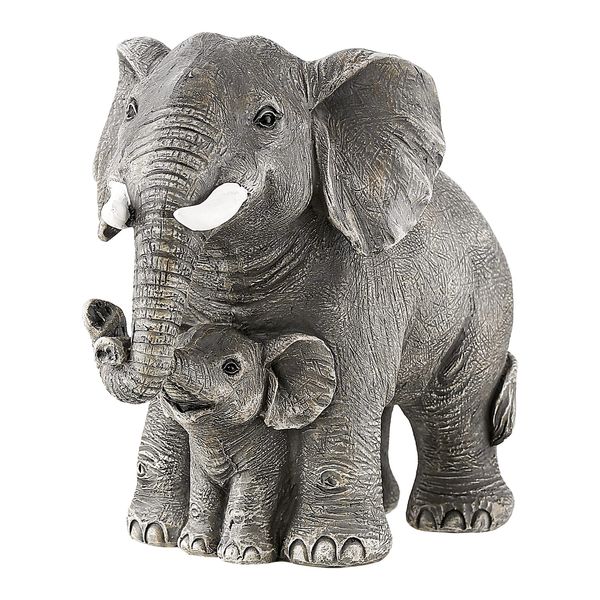 Ylncicn Elephant Statue - Elephant Decor - Mom Gifts - Elephant Gifts for Women - Home Decor Office Bookshelf TV Stand Living Room, Decoration for Shelf Table Decor -Large Grey