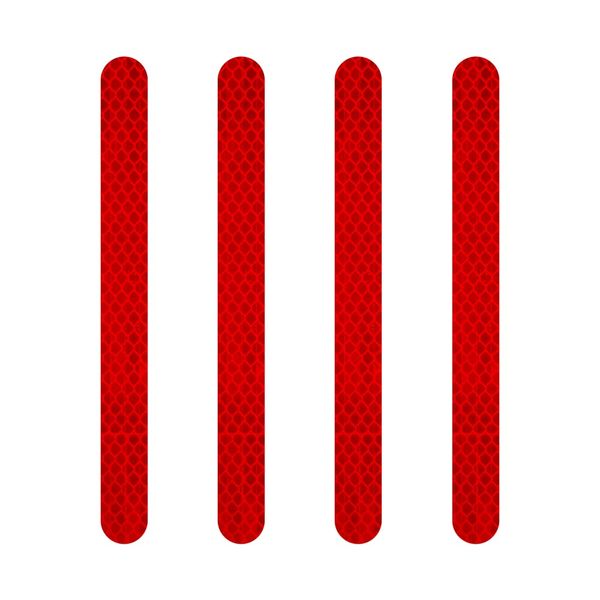 Diamond Refractive Bands for Bicycle, Red, Set of 4