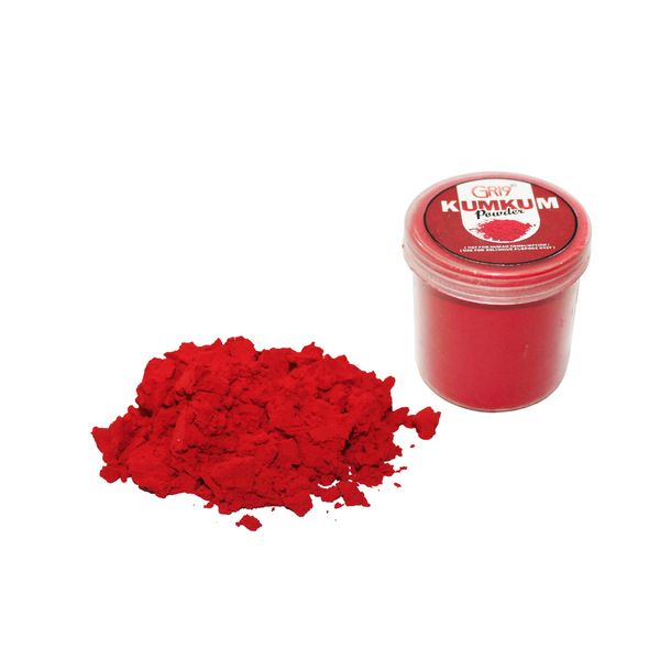 Indian Dark Red Pure Kumkum Powder (Sindoor, Kumkuma, Kum Kum) For Makeup, Pooja And Other Hindu Rituals (Dark Red, 0.90 Ounces)