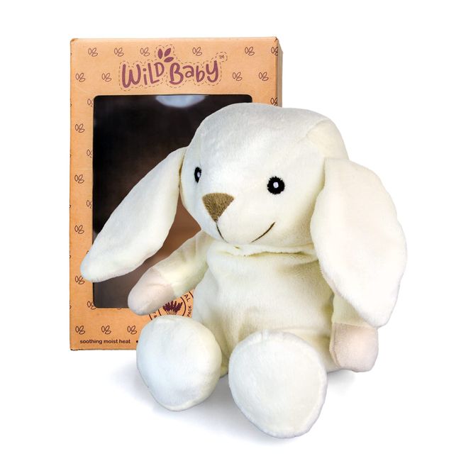 WILD BABY Stuffed Bunny Rabbit Microwaveable Plush Animal - Heatable Plush Pal with Aromatherapy for Babies and Kids - Lavender Bunny Stuffed Animal 10" (Bunny)