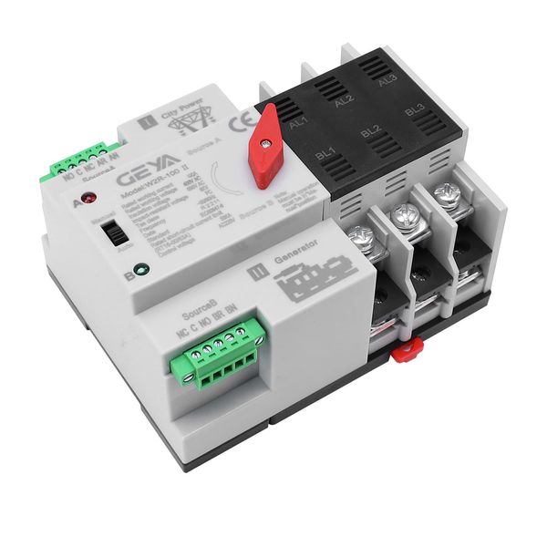 Automatic Transfer Switch Three Phase ATS 100A 220V Power Transfer Switch Din Ra