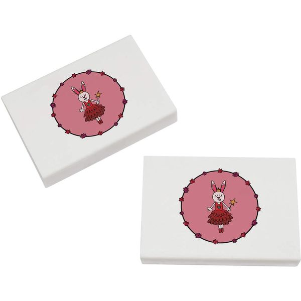 2 x 45mm 'Flower Wreath Love Bunny' Erasers/Rubbers (ER00040447)